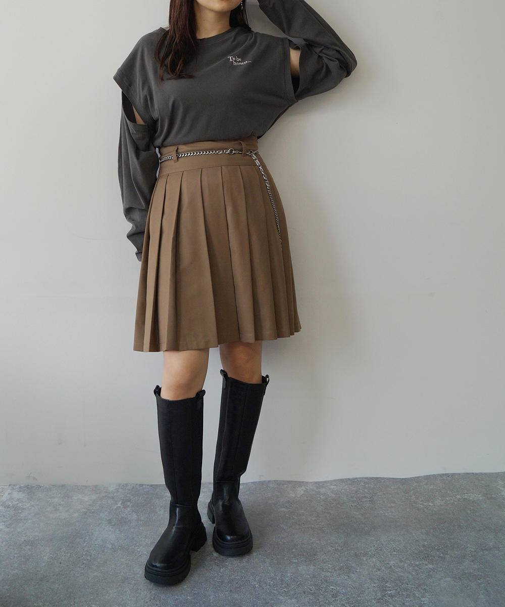 TIME SALE】2WAYスリット ロングスリーブ /ノースリブ Tシャツ TIME SALE】2WAYスリット ロングスリーブ /ノースリブ Tシャツ