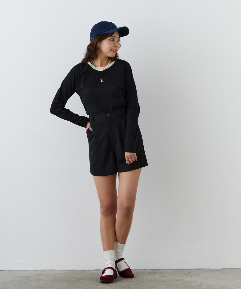 TIME SALE】キツネ刺繍リンガーロンTEE|【NICOLE CLUB】WEB限定 TIME SALE】キツネ刺繍リンガーロンTEE|【NICOLE CLUB】WEB限定