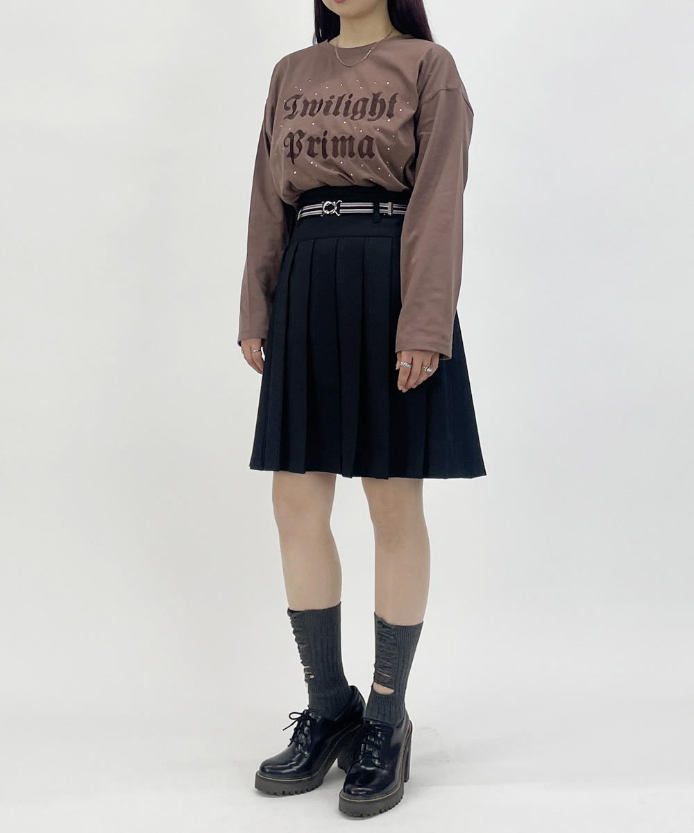 TIME SALE】ラインストーン＋刺繍 オーバーサイズロンTEE