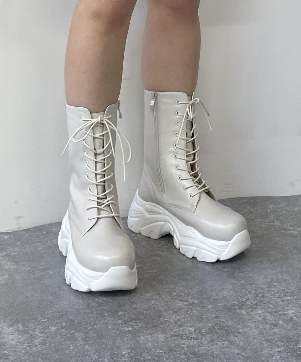 厚底レースアップブーツ｜【NICOLE CLUB】WEB限定 1BUY15%OFF