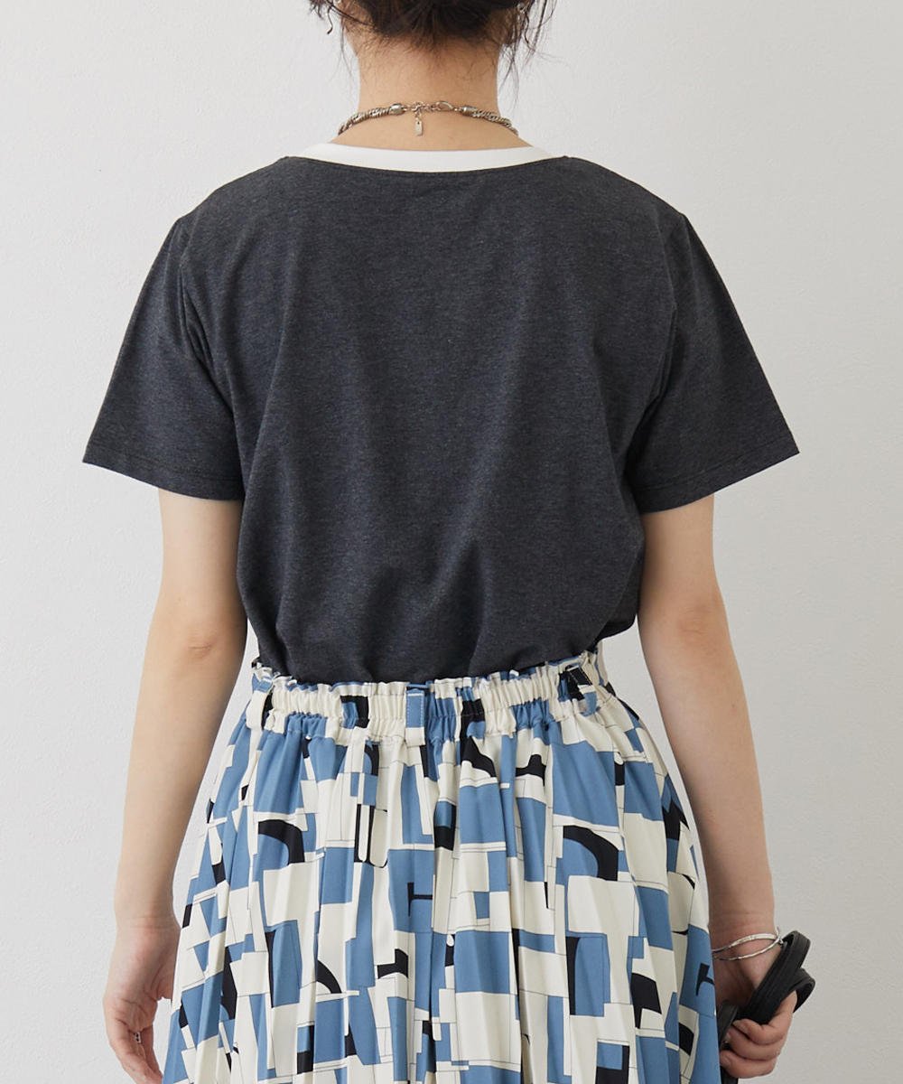 TIME SALE】キツネ刺繍リンガーTシャツ|【NICOLE CLUB】WEB限定 TIME SALE】キツネ刺繍リンガーTシャツ|【NICOLE CLUB】WEB限定