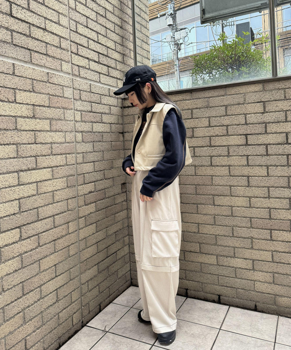 TIME SALE】【WEB限定】フェイクレザーショートベスト｜【NICOLE