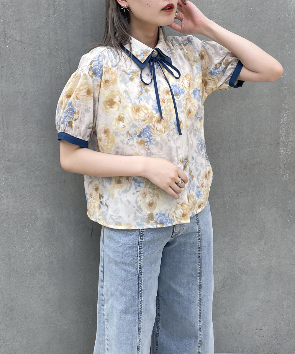 TIME SALE】ダブル衿柄ブラウス｜【NICOLE CLUB】WEB限定 1BUY15