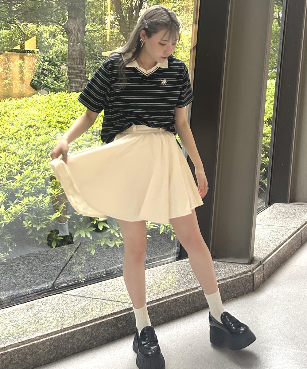 TIME SALE】ラインデザイン ラガーTシャツ／マルチボーダー