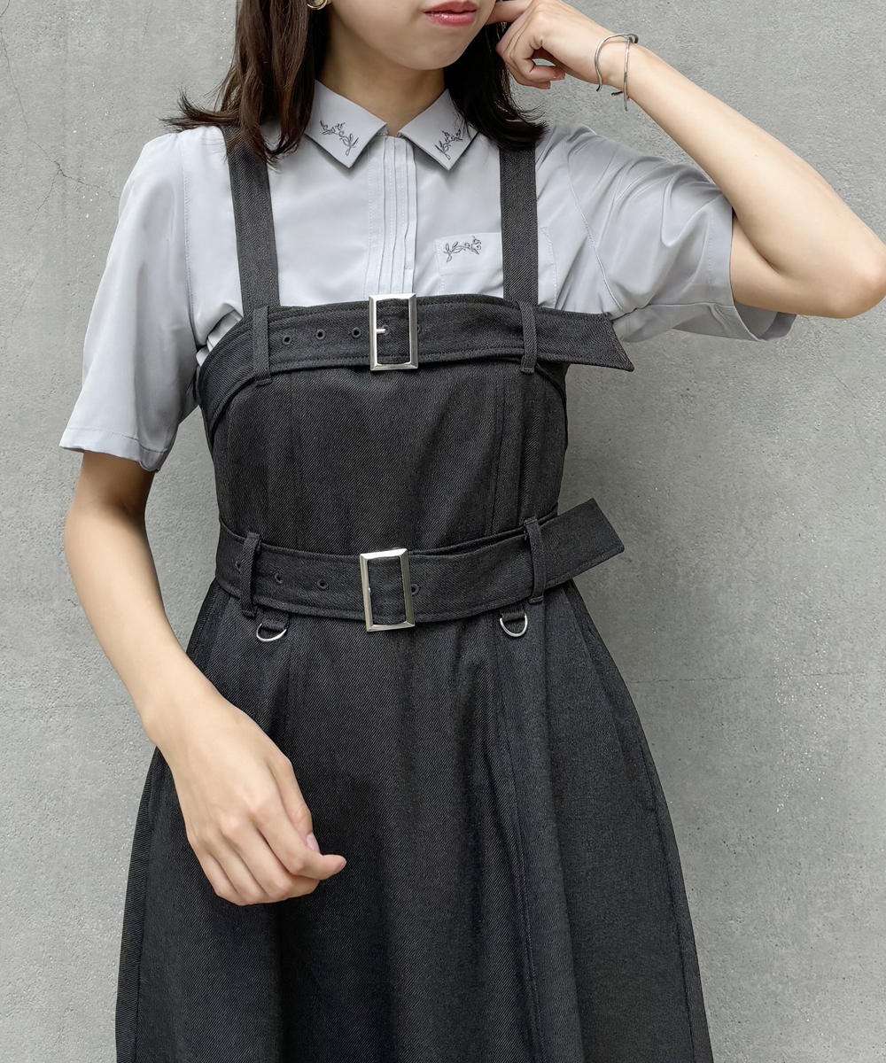 比翼ピンタック刺繍ブラウス｜半袖｜NICOLE CLUB オンライン