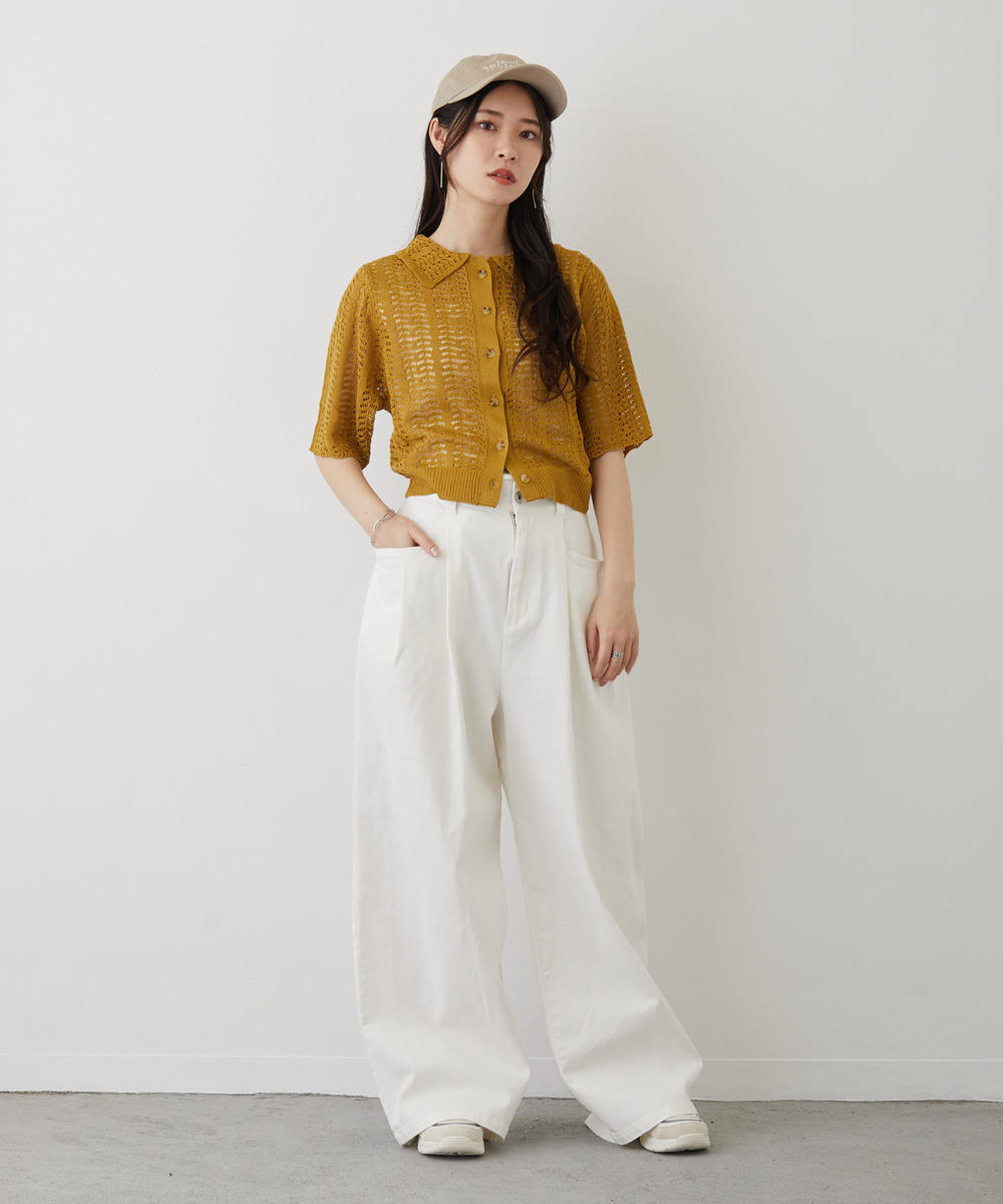透かし編みカーディガン｜【NICOLE CLUB】WEB限定 1BUY15%OFF